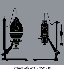 Darkroom enlarger silhouette