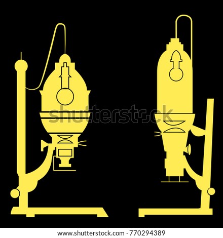 Darkroom enlarger silhouette