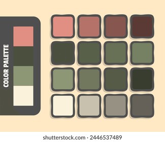 Darksalmon darkolivegreen gray beige color palette, colour matching, rgb colors, harmonious colours catalog sample, design and edit idea