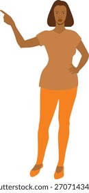 Dark-skinned girl, different girl faces, for characters, for visuals, vector image of a girl, full-length African woman, dark-skinned girl vector image