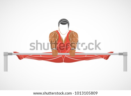 dark-skinned gymnastic bar. stylized, geometric gymnast, athlete vector