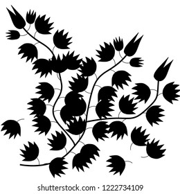 darktone of leaf isolated on white