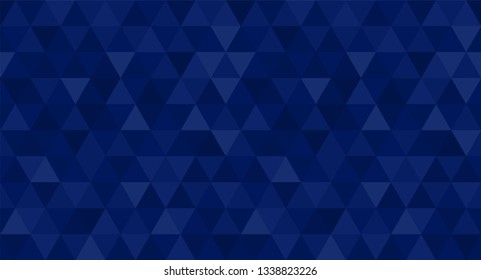 Darl blue abstract geometric retro pattern. Colorful vector gradient mosaic backdrop. Geometric hipster triangular background. 