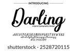 Darling Font Stylish brush painted an uppercase vector letters, alphabet, typeface