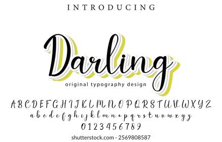 Darling Font Stylish brush painted an uppercase vector letters, alphabet, typeface