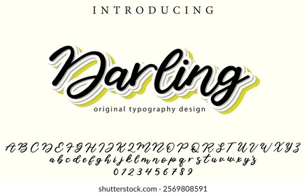 Darling Font Stylish brush painted an uppercase vector letters, alphabet, typeface