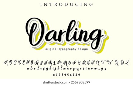 Darling Font Stylish brush painted an uppercase vector letters, alphabet, typeface