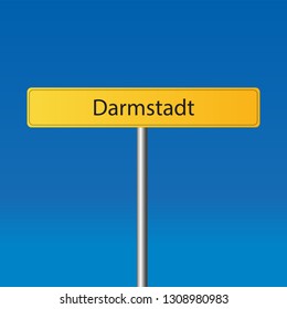 Darmstadt Town road Sign - place-name sign - Vector