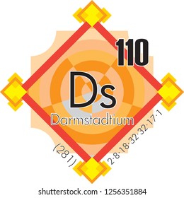 Darmstadtium form Periodic Table of Elements V3 - vector illustrator