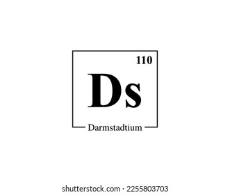 Darmstadtium icon vector. 110 Ds Darmstadtium