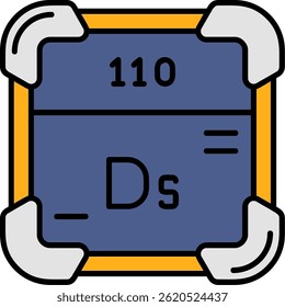 Diseño de íconos de Vector de línea Darmstadtium