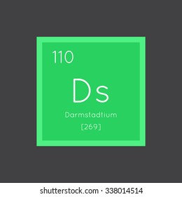 Darmstadtium simple style tile icon. Chemical element of periodic table. Vector illustration EPS8