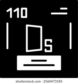 Darmstadtium Solid Style Icon Design