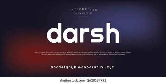 Darsh minimal modern alphabet fonts. Typography minimalist urban digital fashion future creative logo font. vector illustration