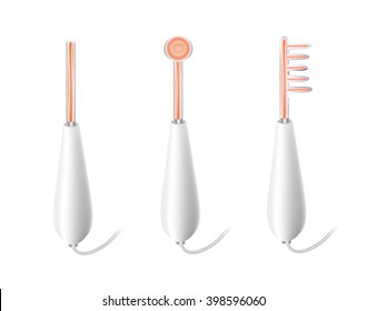 Darsonval. The device for the treatment of the skin. Vector illustration on isolated background.