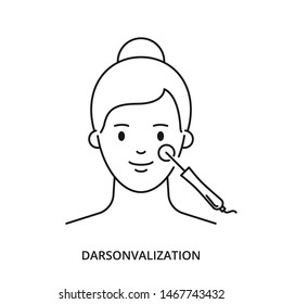 Darsonvalization vector illustration outline style