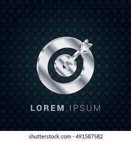 Dart 3D silver/platinum metallic chromium precious Icon / Logo Design