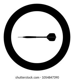 Dart arrow black icon in circle .
