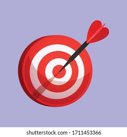 Dart Arrow Bulls Eye To Target Reach The Goals Vector