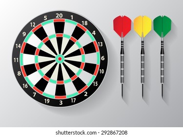 dart arrow with dartboard vector illustrations