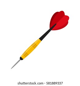 Dart arrow in flat style isolated on white background. Vector Illustration
