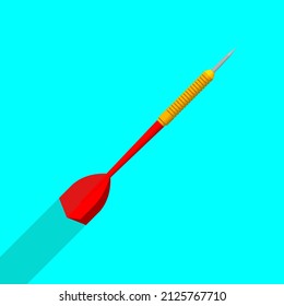 A dart arrow flying in diagonal direction. 3D illustration. Flat style. Isolated vector for presentation, infographic, website, apps and other uses.
