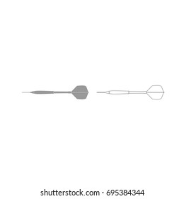 Dart arrow grey set icon .