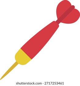 Icono de flecha de dardo, Vector mínimo plano, símbolo de logro y objetivo