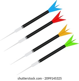 Dart arrow, illustration, vector on a white background.