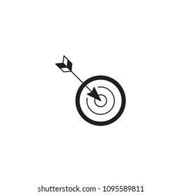 Dart Arrow In The Middle Of Circular Board vector icon