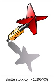 dart arrow with shadow sticking in the ground