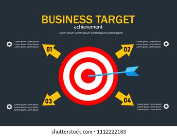 Dart arrow target infographic vector illustration business concept 