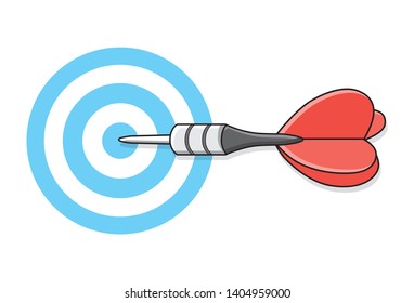 Dart arrow and target isolated