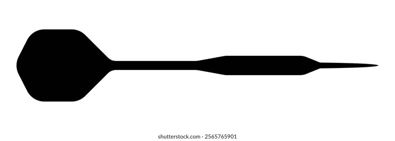 Dart arrow vector icon. Darts game symbol for sports, recreation, and accuracy design. Black silhouette isolated on white background.