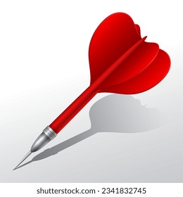 Dart arrow vector illustration with bright vibrant red color