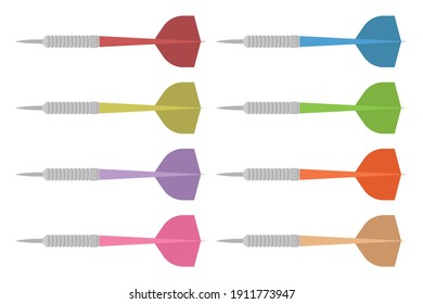 Dart arrows in flat style isolated on white background