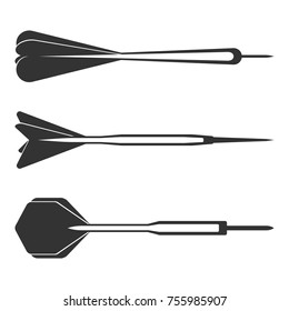 Dart arrows small missiles black silhouettes with different shape