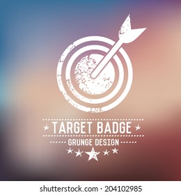 Dart badge grunge symbol on blur background,vector