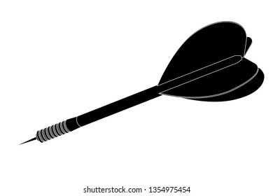 Dart. Black icon. Vector illustration isolated on white background