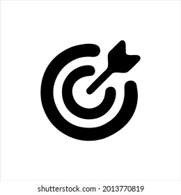 Dart black vector icon on white background.