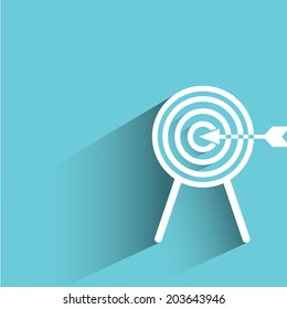 dart, blue background, flat and shadow theme