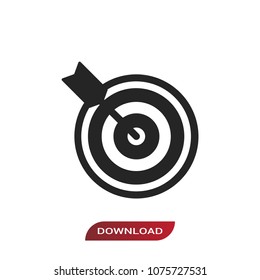 Dart board with arrow icon vector