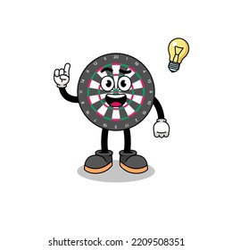dart board cartoon with get an idea pose , character design
