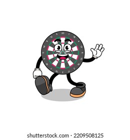 dart board cartoon walking , character design