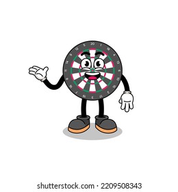 Dart Board Cartoon With Welcome Pose , Character Design