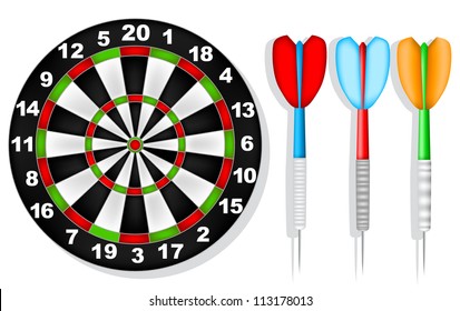 Dart board and darts