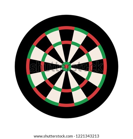 Dart board for darts pub game flat vector color icon for sports apps and websites