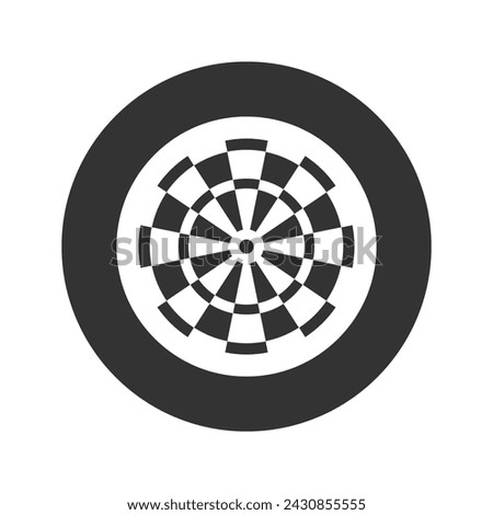 Dart board for darts pub game flat vector icon for sports apps and websites