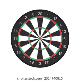 Dart board element. Bullseye for datrboard players. Active lifestyle and sports. Competition and tournament. Social media sticker. Flat vector illustration isolated on white background