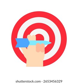 Dart Board ícone de cor plana, mini ilustração para relaxamento, festa, pubs e barras UI, kit UX, app e desenvolvimento web, digital ou impressão.